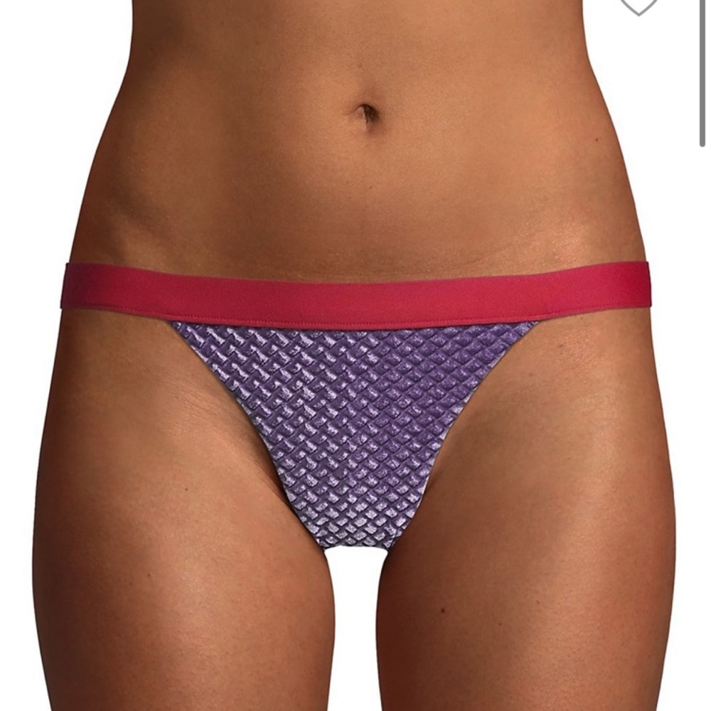 Onia Leila Purple Velvet Bikini Bottoms SZ L NWOT